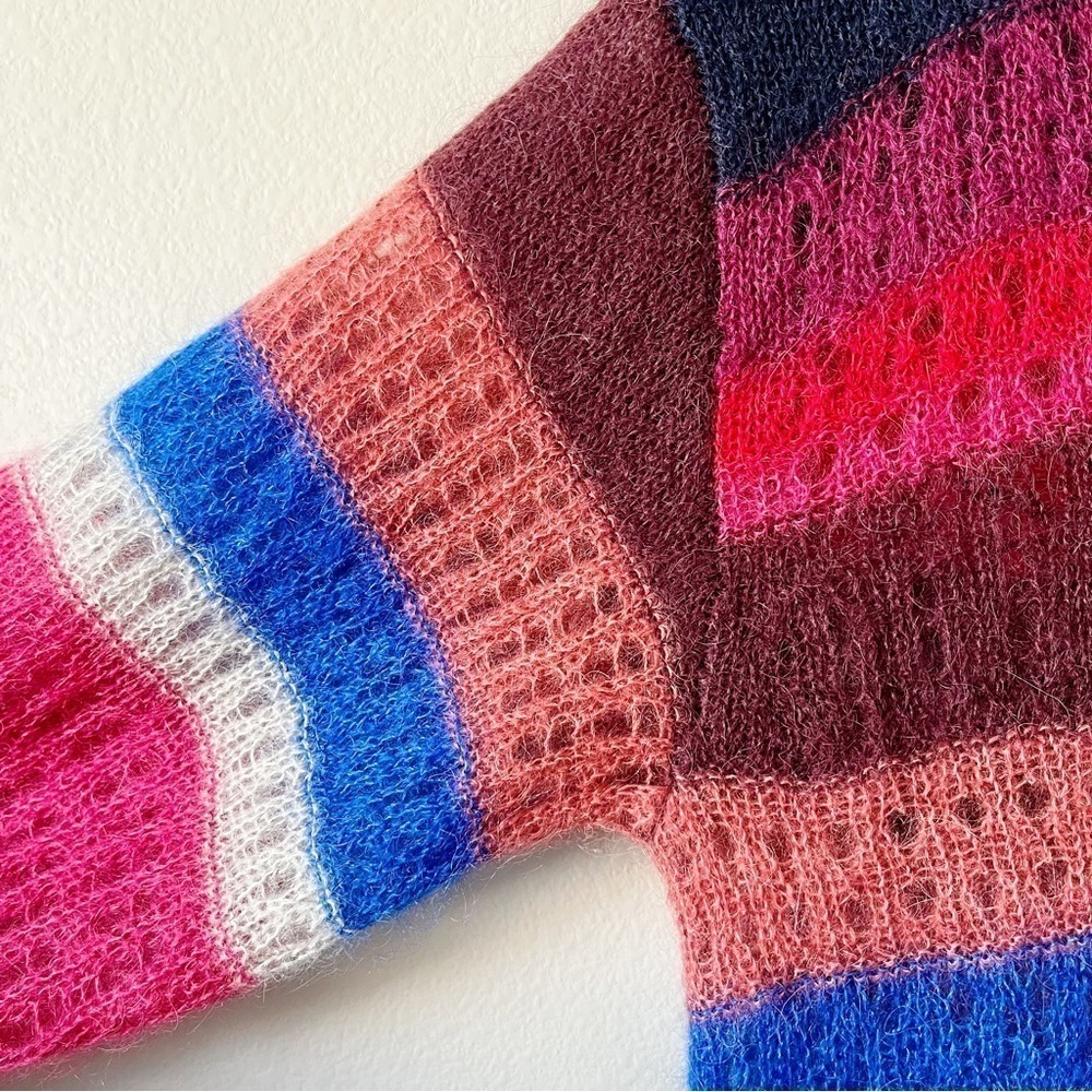 Rag & Bone Nassau Striped Mohair Silk Blend V-Neck Sweater Size XS MSRP $425 - Picture 12 of 16